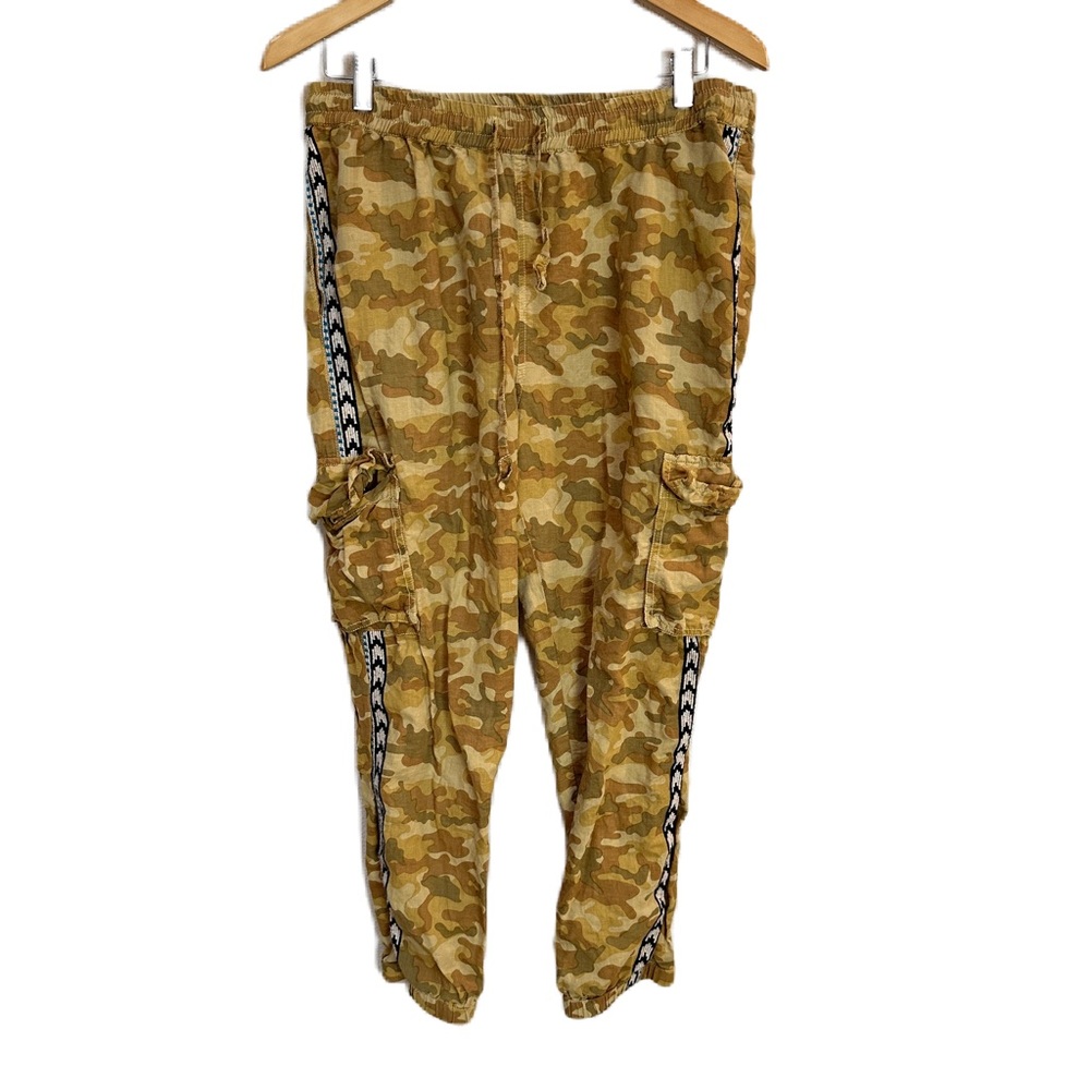 Sundance Gold Camouflage Constas Camo Jogger Linen Cotton Blend Women’s Small - Picture 3 of 6